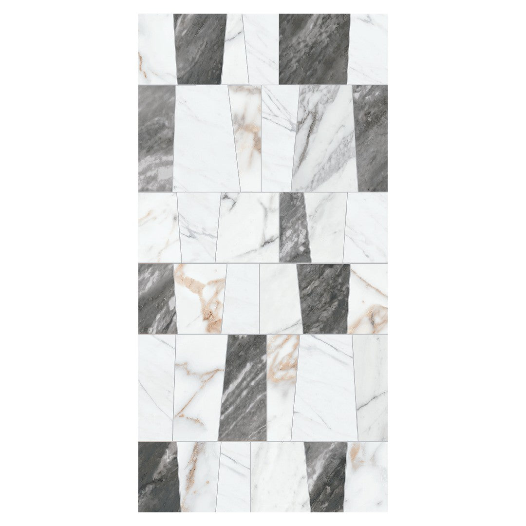 Daltile-Marble-Attache-Lavish-12-x-24-Rectified-Polished-Porcelain-Floor-Deco-Tile-Moderna-Deco