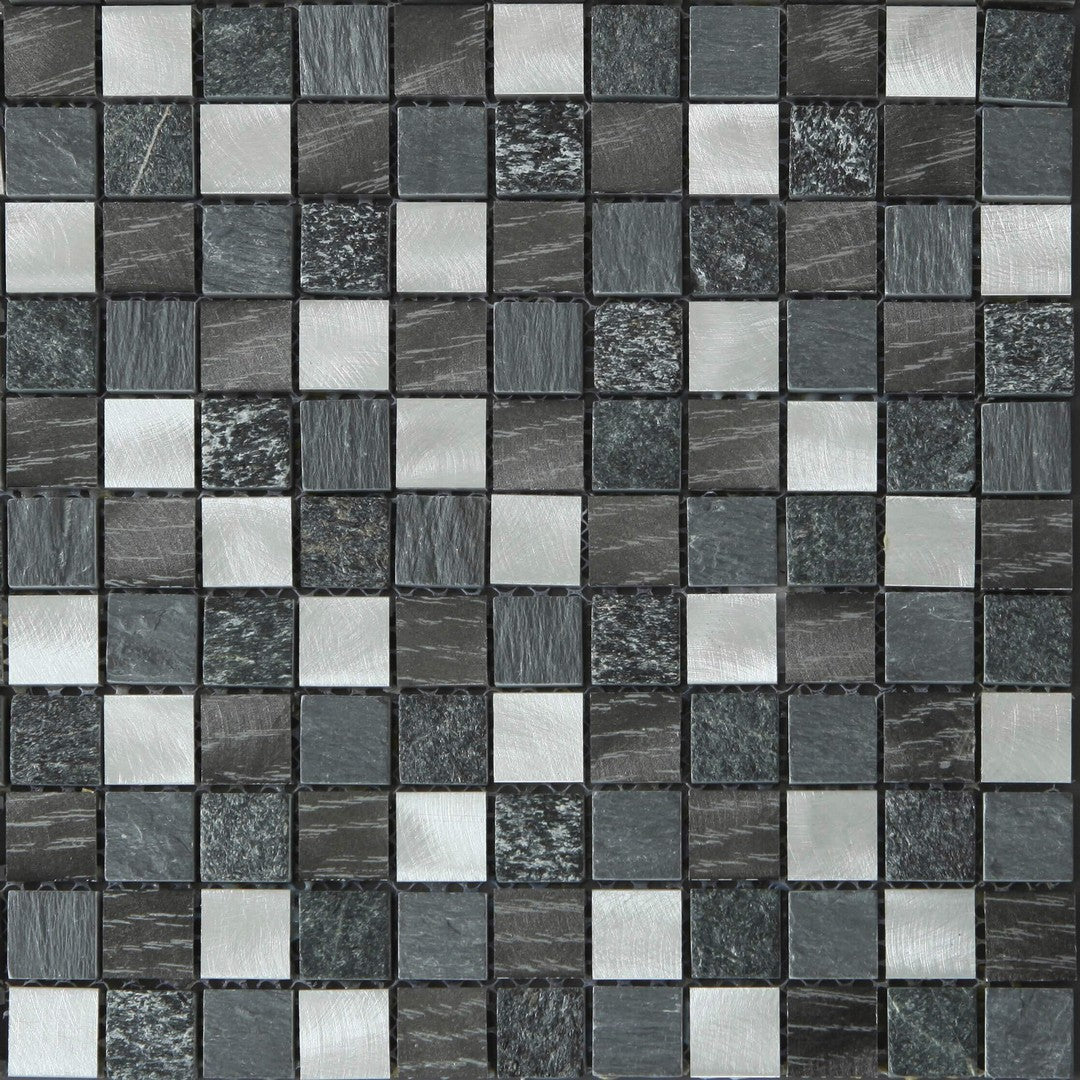 Bati Orient Terrazzo 12" x 12" Aluminum & Stone 1" Mosaic