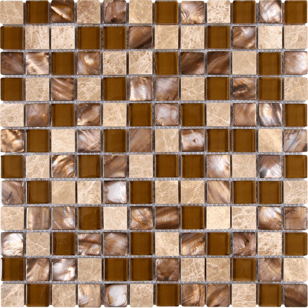 Bati Orient Terrazzo 11.7" x 11.7" Mother Of Pearl, Glass & Marble Mosaic