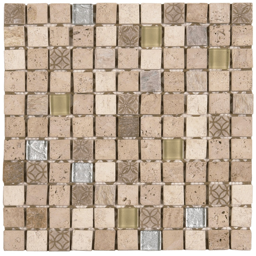 Bati Orient Terrazzo 12" x 12" Décor Glass & Marble 1" Mosaic