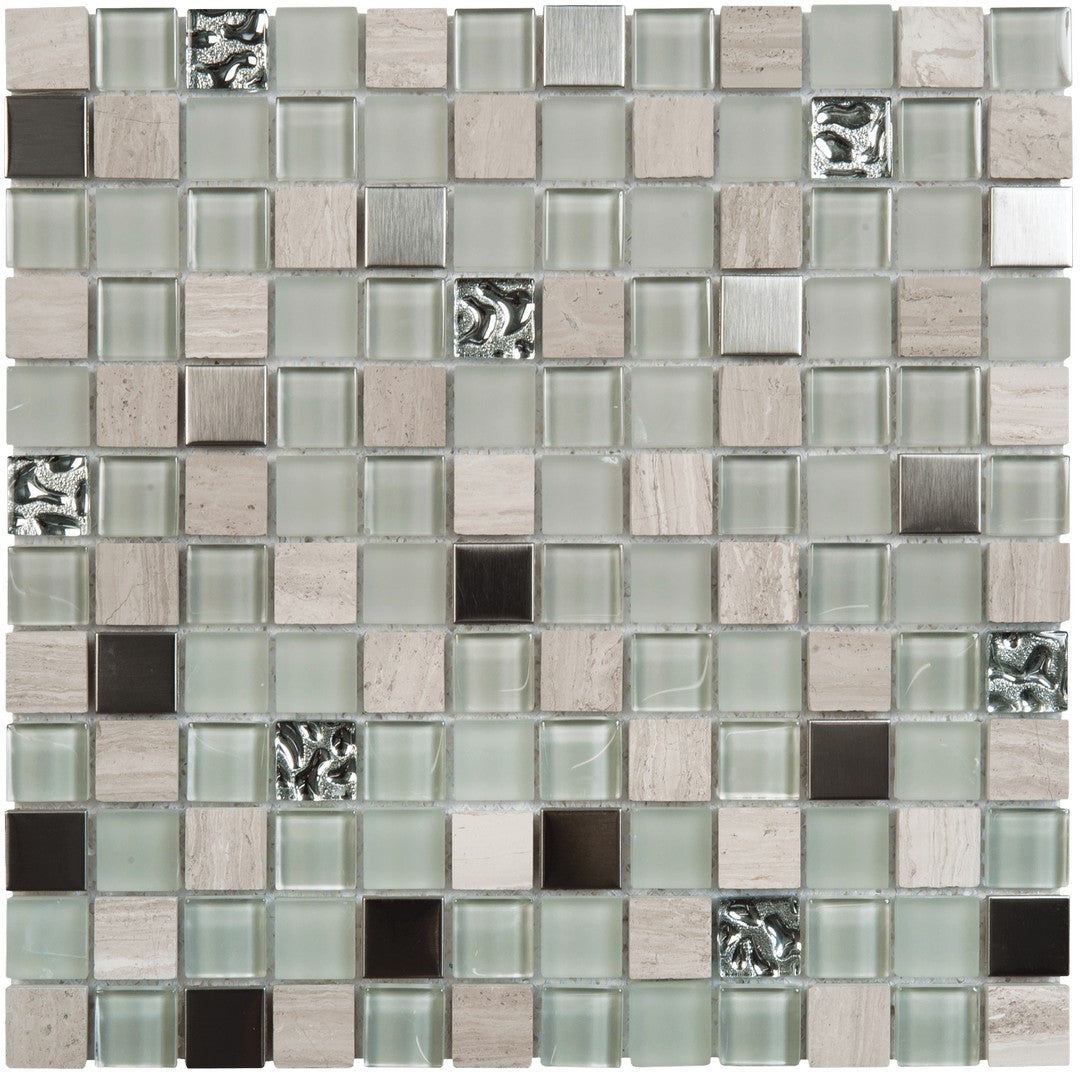 Bati Orient Terrazzo 12" x 12" Glass, Stone & Metal 0.88" Mosaic