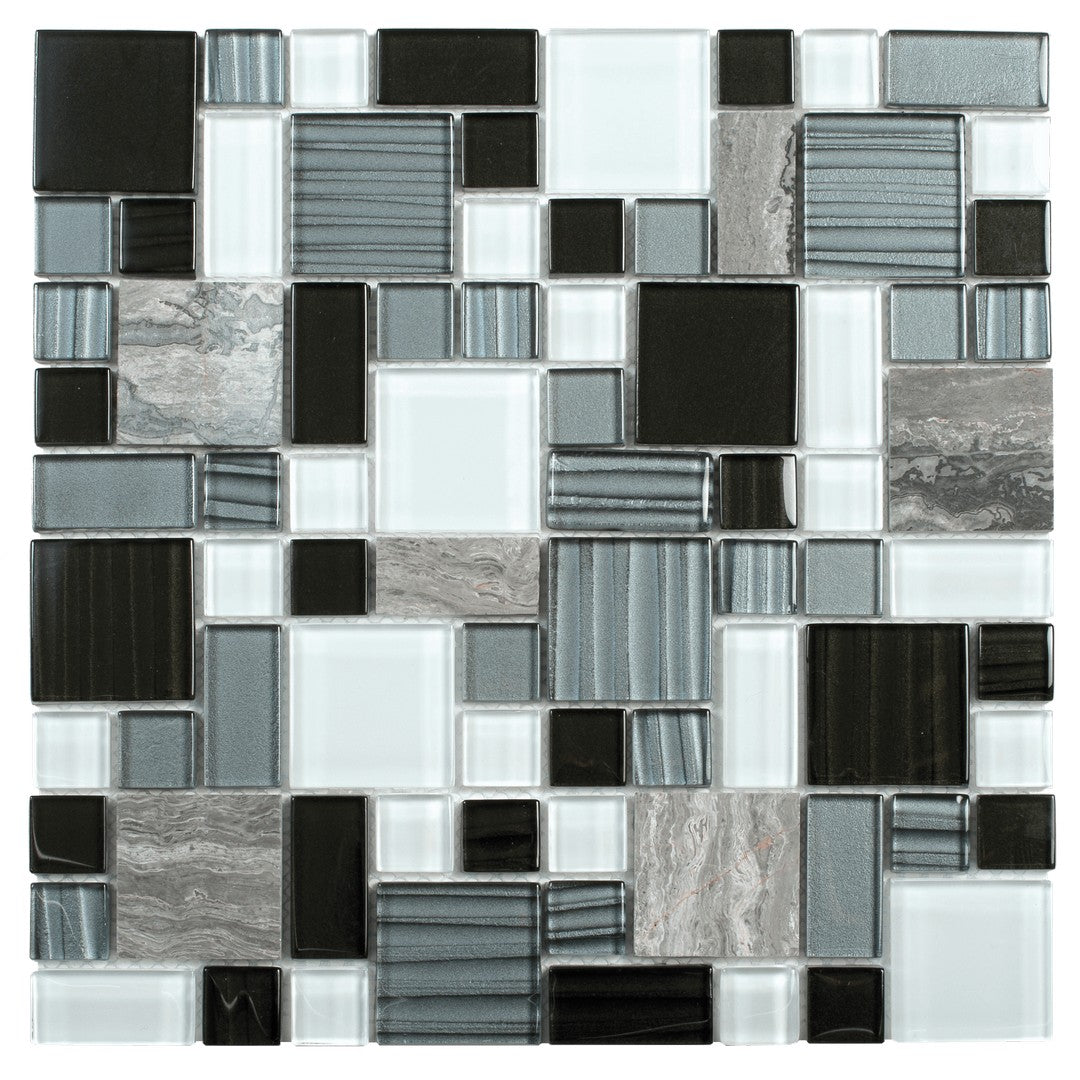 Bati Orient Terrazzo 12" x 12" Mixed Size Glass & Marble Mosaic