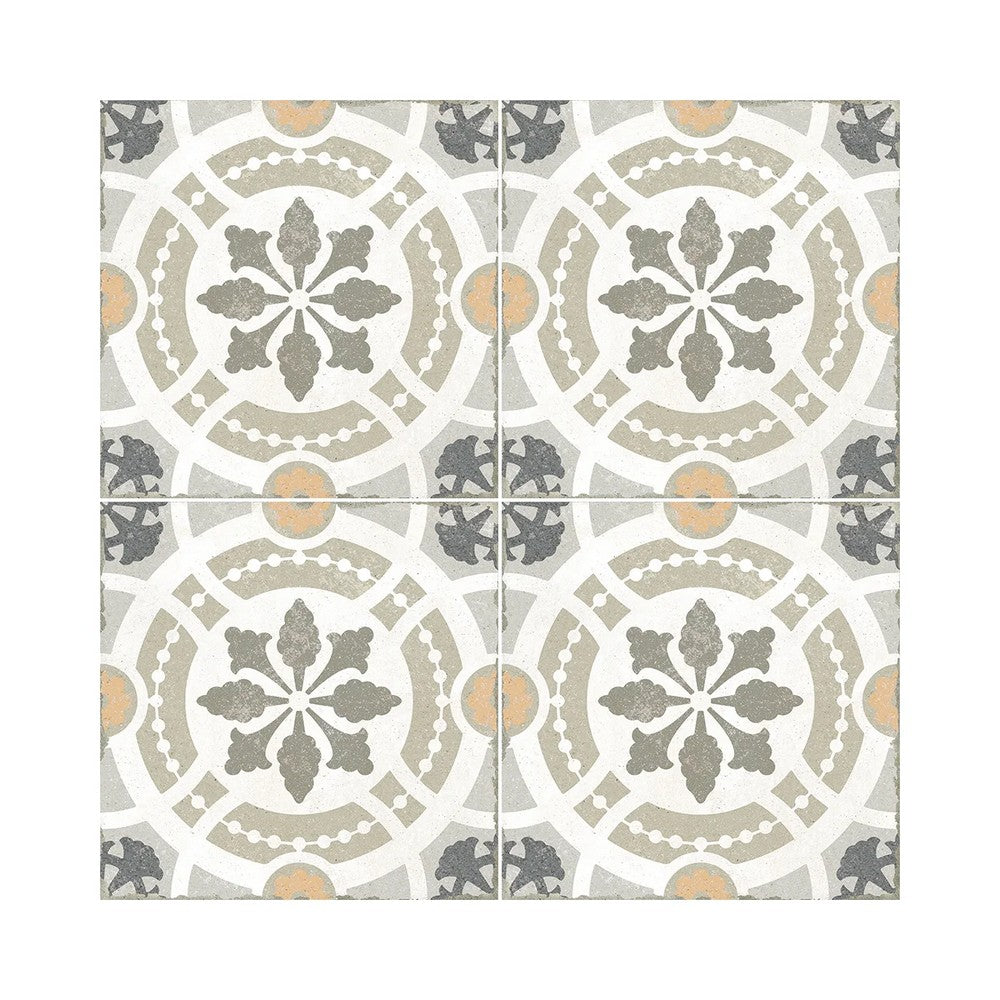 Lungarno Marrakesh 8" x 8" Pressed Matte Porcelain Floor Deco Tile