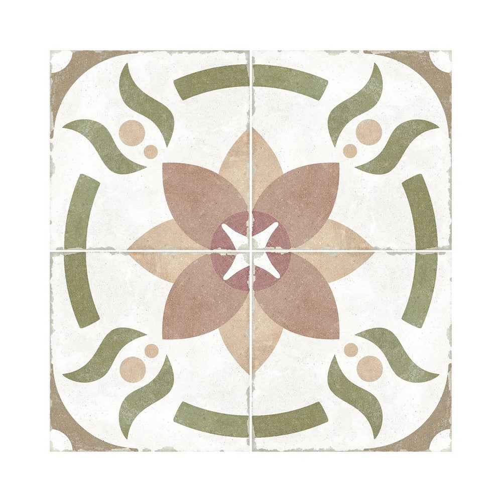 Lungarno Marrakesh 8" x 8" Pressed Matte Porcelain Floor Deco Tile