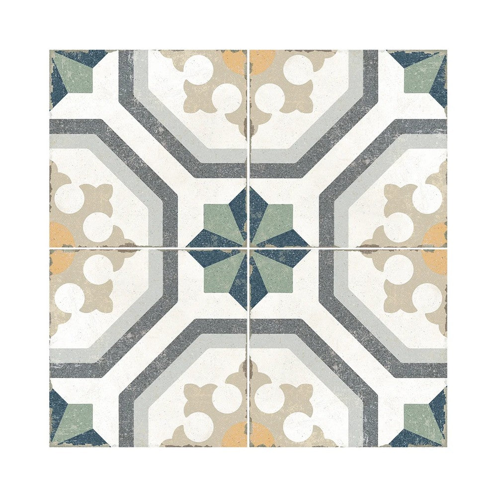 Lungarno Marrakesh 8" x 8" Pressed Matte Porcelain Floor Deco Tile