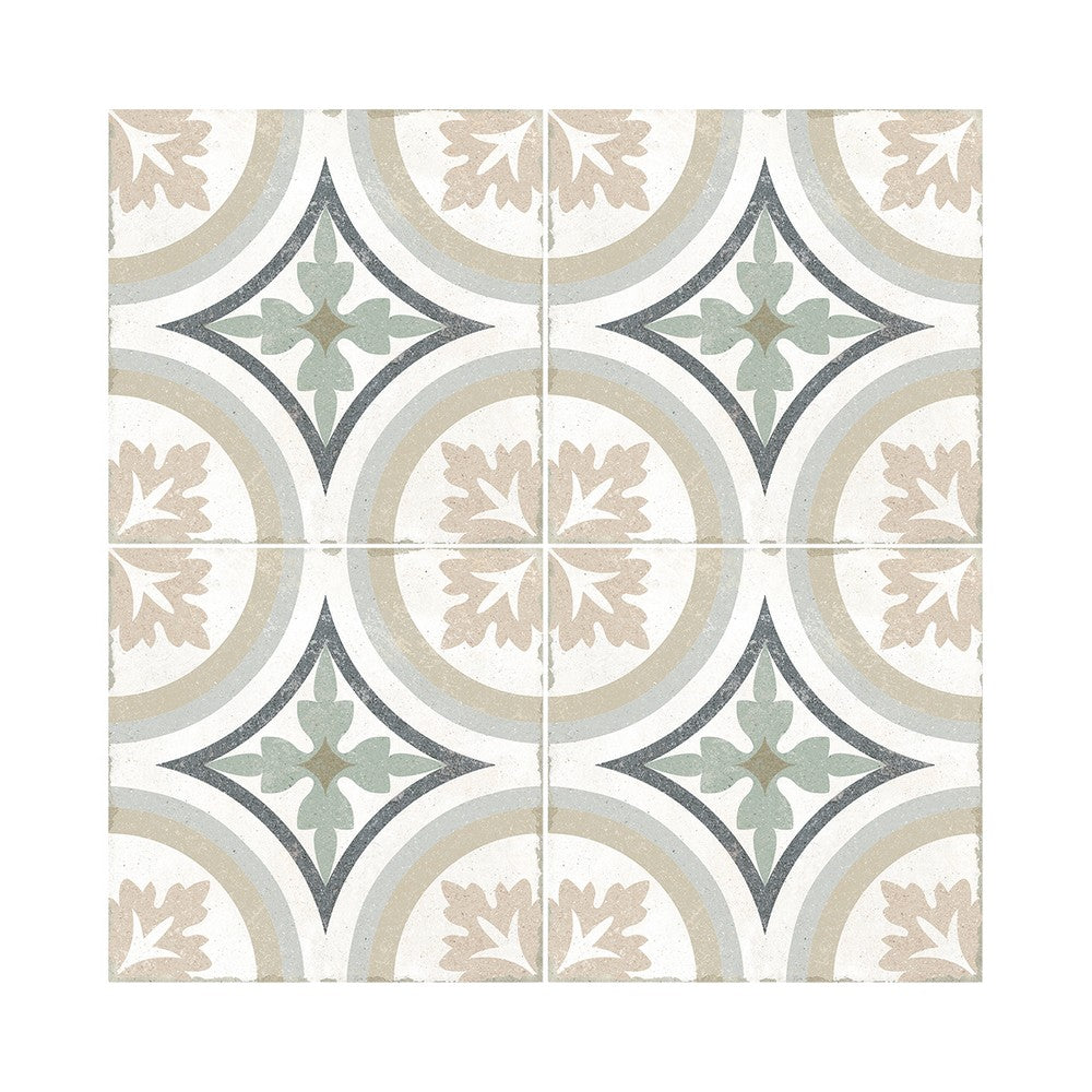 Lungarno Marrakesh 8" x 8" Pressed Matte Porcelain Floor Deco Tile