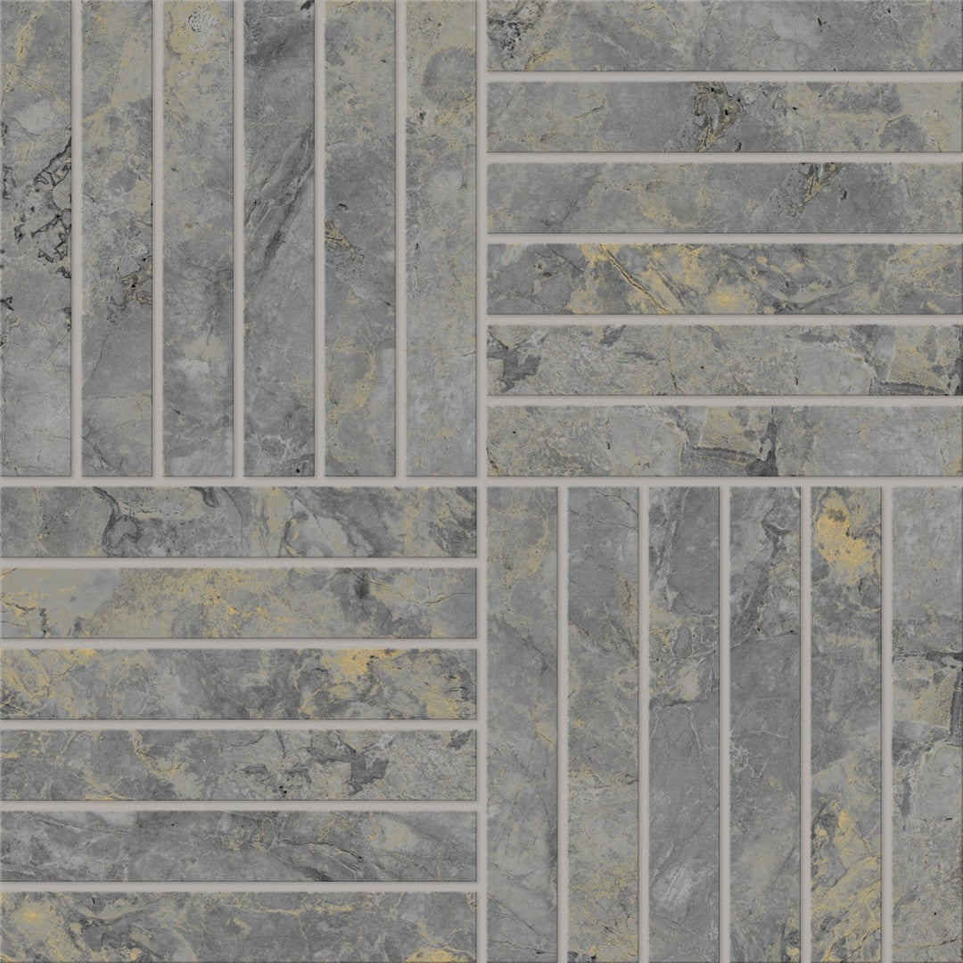 Crossville Marblique 12" x 12" Unpolished Porcelain 1x6" Alternating Mosaic