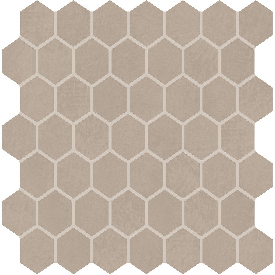 Marazzi Moroccan Concrete 10" x 12" Matte 1.5" Hexagon Ceramic Mosaic