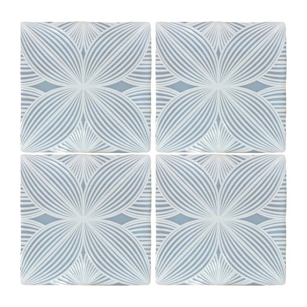 Lungarno Melody 5" x 5" Pressed Glossy Ceramic Audrey Decor Wall Tile
