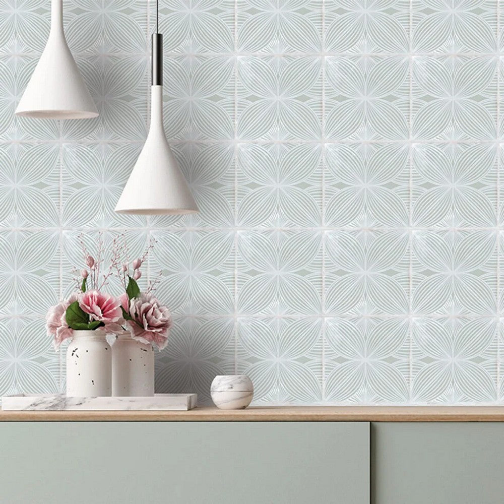 Lungarno-Melody-5-x-5-Pressed-Glossy-Ceramic-Audrey-Decor-Wall-Tile-Mint-Grey-Audrey-Décor