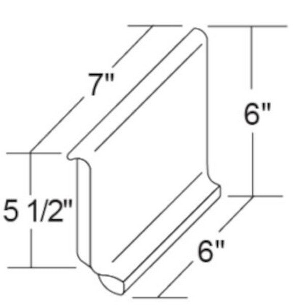 Metropolitan Ceramics Quarry Basics 6" x 6" Unglazed Round Top Cove Inside Corner