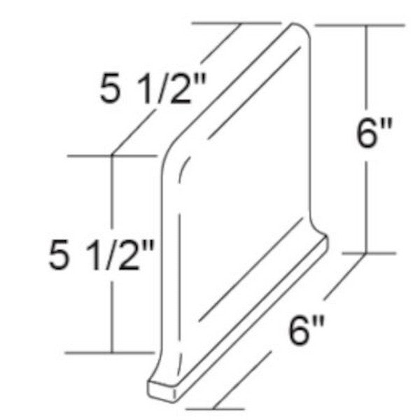 Metropolitan Ceramics Quarry Basics 6" x 6" Unglazed Cove Corner Left