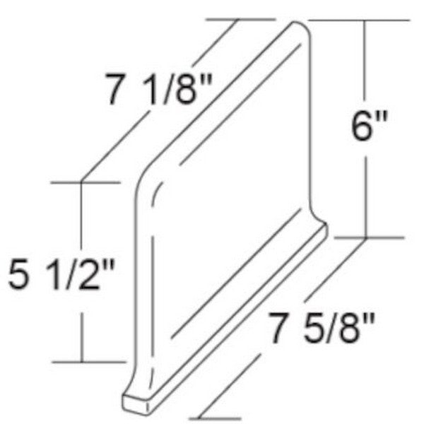 Metropolitan Ceramics Quarry Basics 6" x 8" Unglazed Round Cove Corner Left