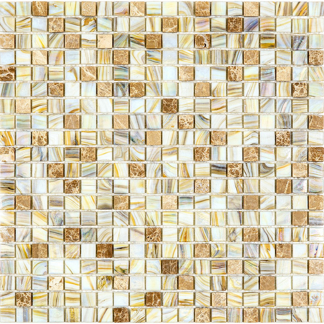 MiR Alma Mix Beige 11.6" x 11.6" Glass 0.6" Mosaic