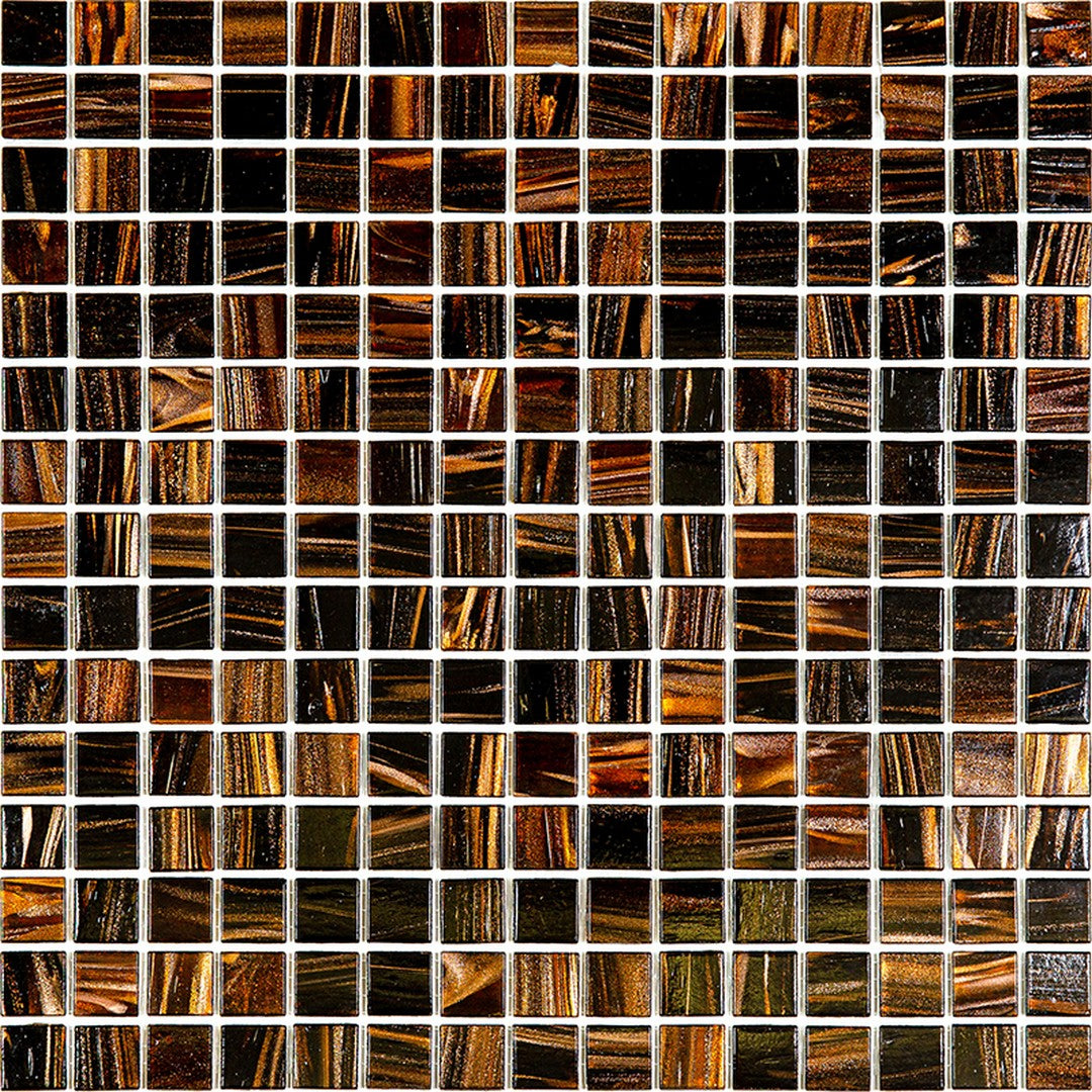 MiR Alma Mix Brown 12" x 12" Glass 0.8" Mosaic