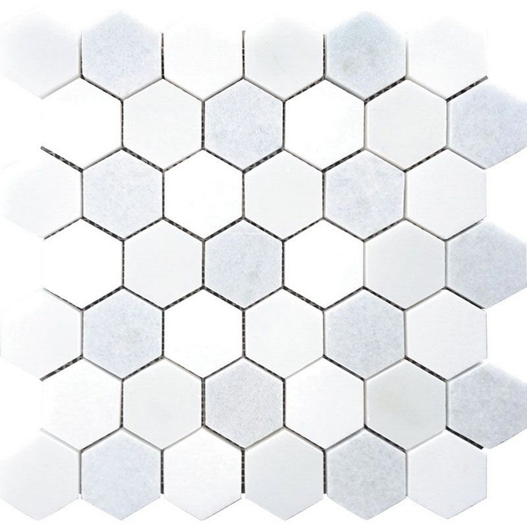 MiR Mykonos 11.8" x 11.8" Polished Marble 2" Hexagon Mosaic