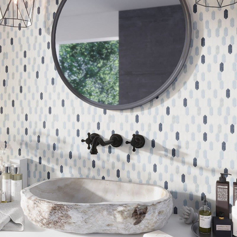 MiR-Mykonos-11-x-13-Interlocking-Thassos-&-Blue-Celeste-&-Azul-Macauba-Polished-Marble-Mosaic-Ammos