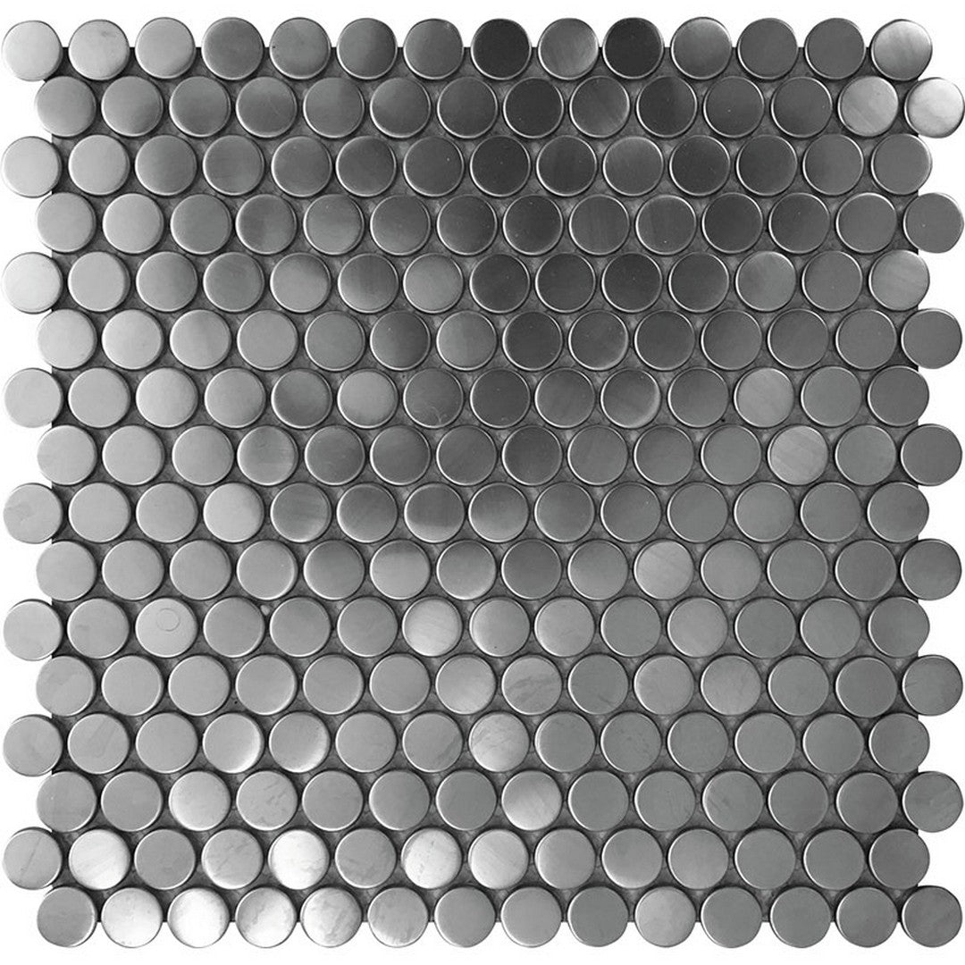 MiR Metallico 11.7" x 11.7" Polished Metal 0.8" Round Mosaic