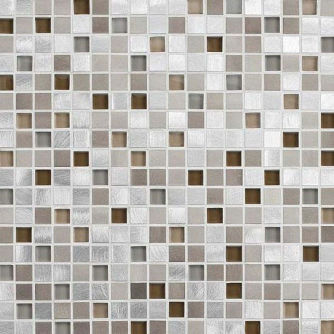 American Olean Morello 11.88" x 11.88" Glass & Metal 1" Square Mosaic