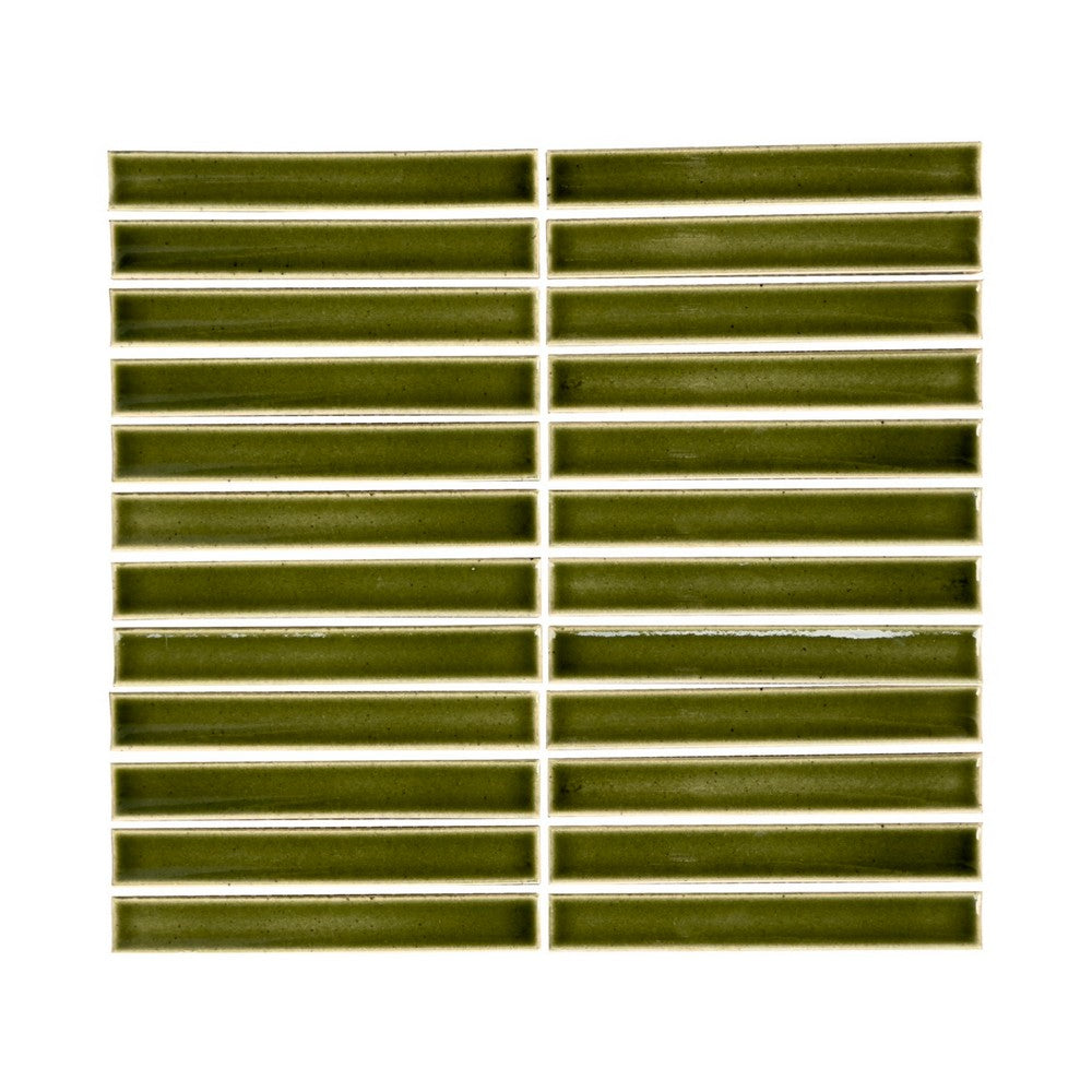 Lungarno Midmod 11.65" x 11.77" Pressed Glossy Porcelain 1x6" Bars Mosaic