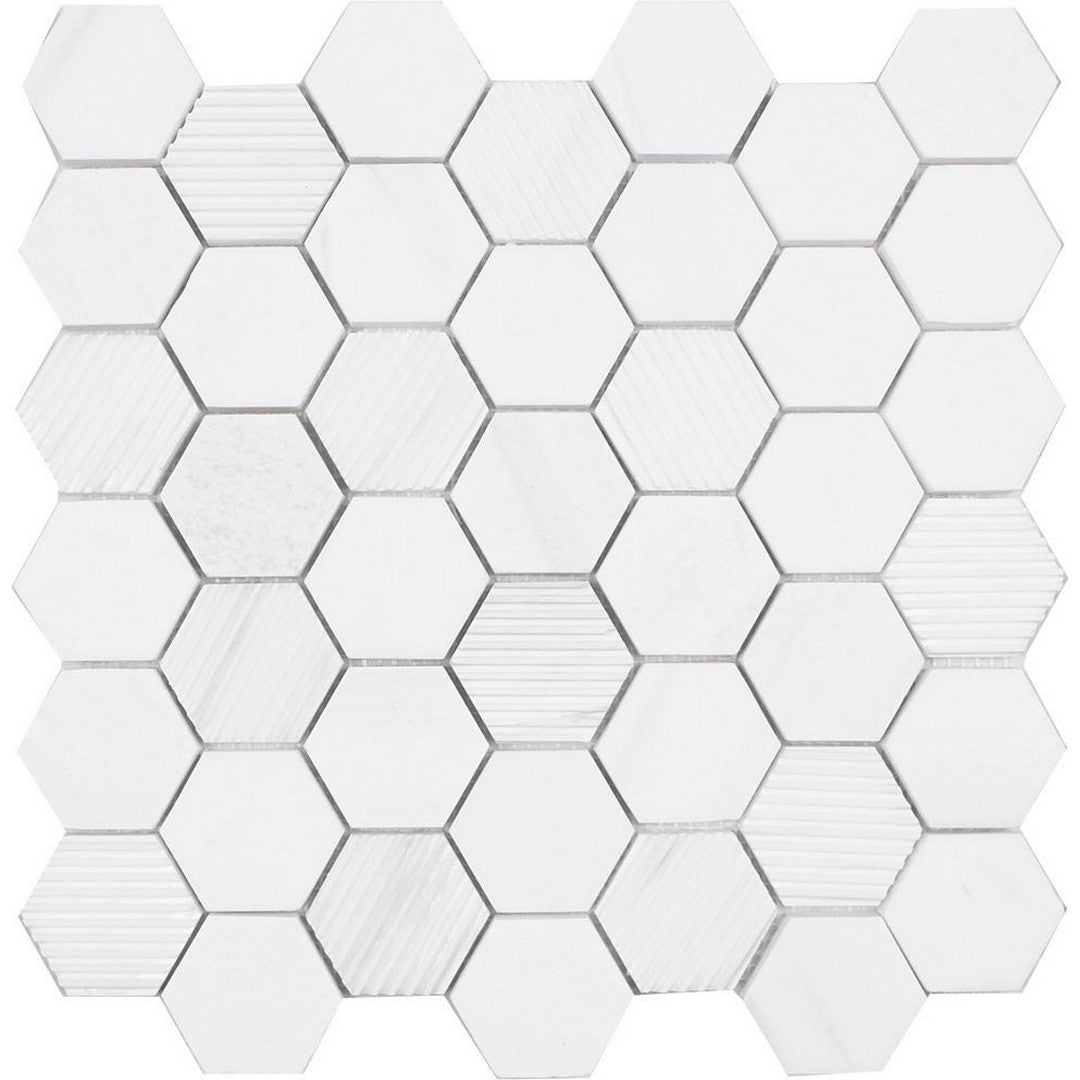 Tesoro Contempo 11.75" x 12" Multi 2" Hexagon Natural Stone Mosaic