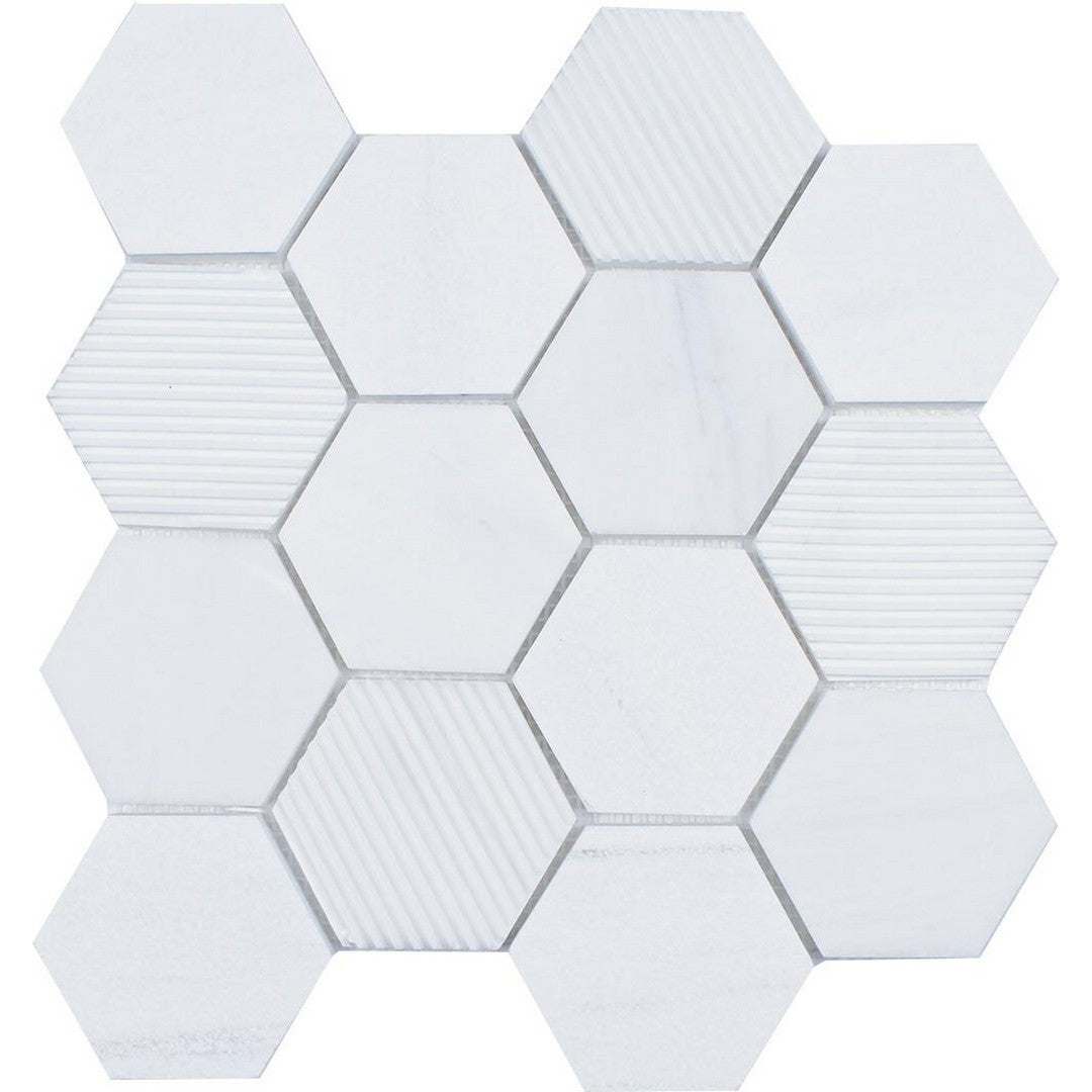 Tesoro Contempo 10.5" x 10.5" Multi 3" Hexagon Natural Stone Mosaic