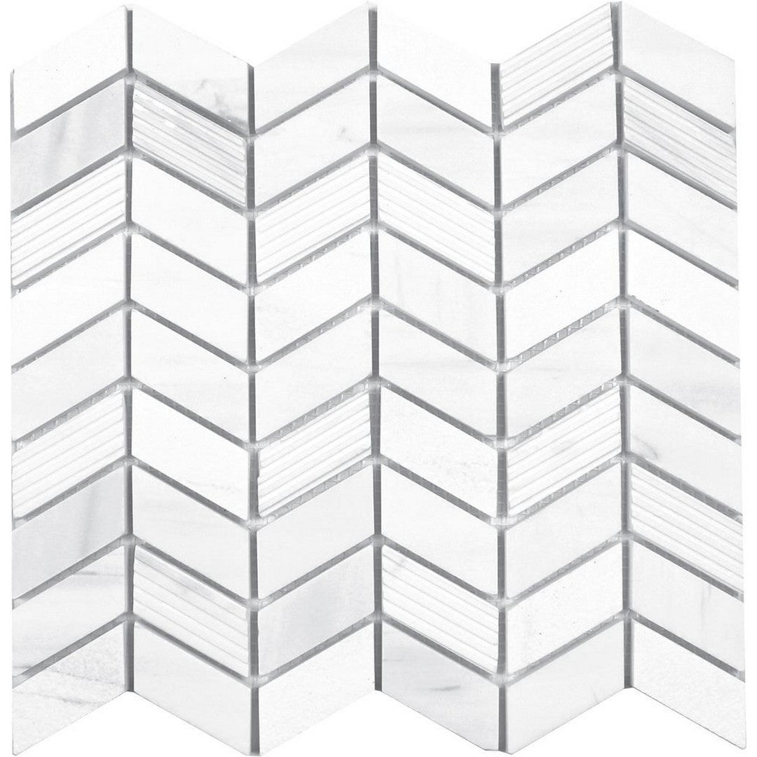 Tesoro Contempo 10.25" x 11" Multi Chevron Natural Stone Mosaic