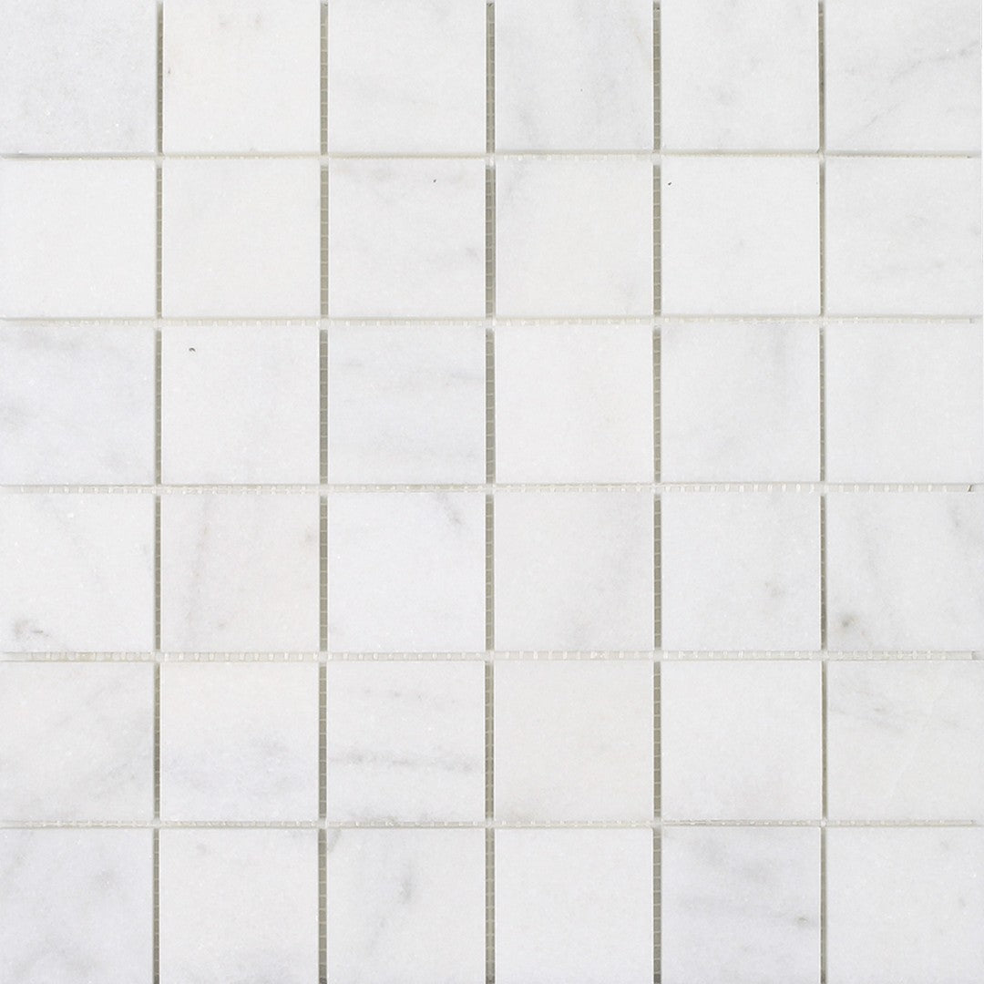 Tesoro Snow White 12" x 12" Honed Natural Stone 2" Mosaic