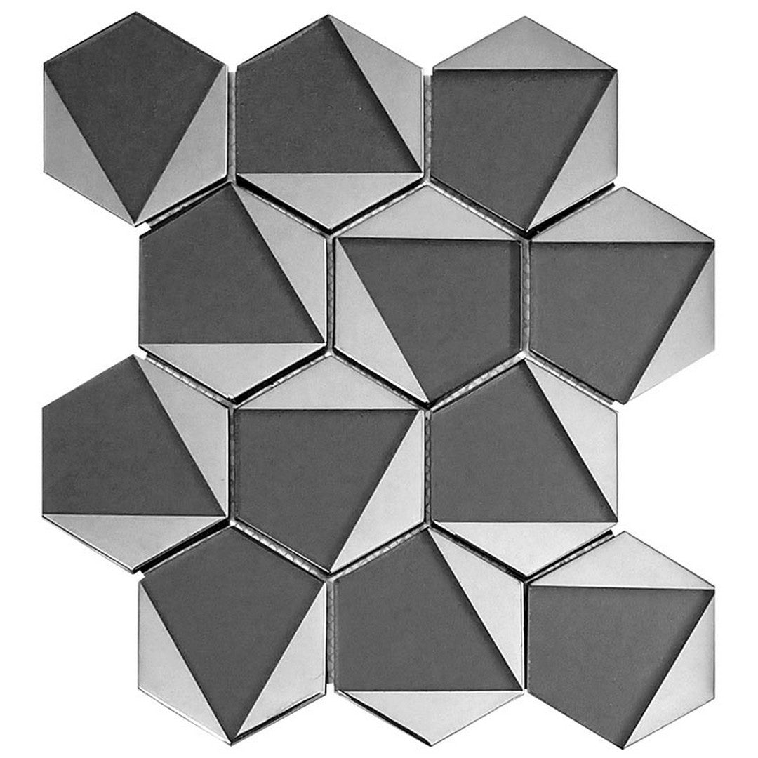 MiR Monaco 9" x 10.5" Glossy Glass 2.9" Hexagon Mosaic