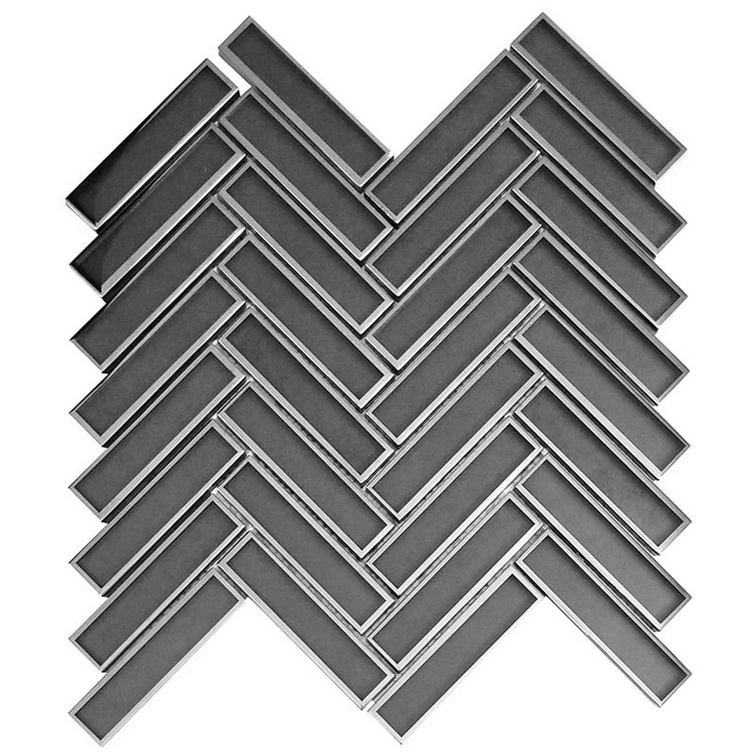 MiR Monaco 11.2" x 11.8" Glossy Glass Herringbone Mosaic