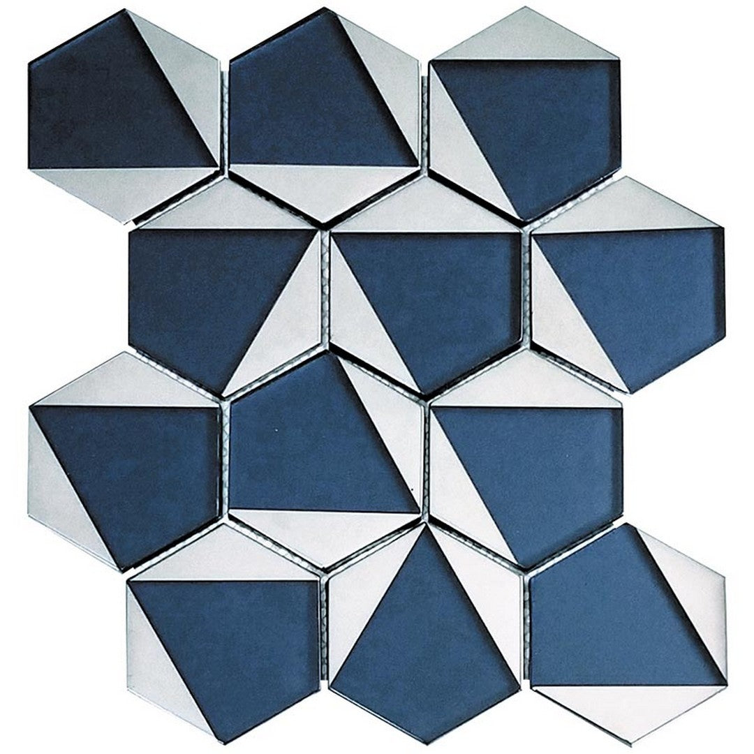 MiR Monaco 9" x 10.5" Glossy Glass 2.9" Hexagon Mosaic