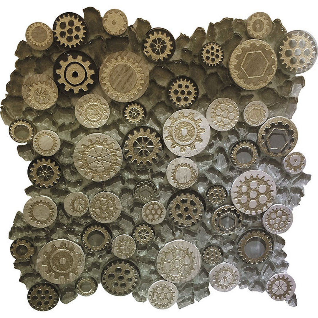 MiR Netherlands 11.6" x 11.6" Glass & Resin Round Mosaic