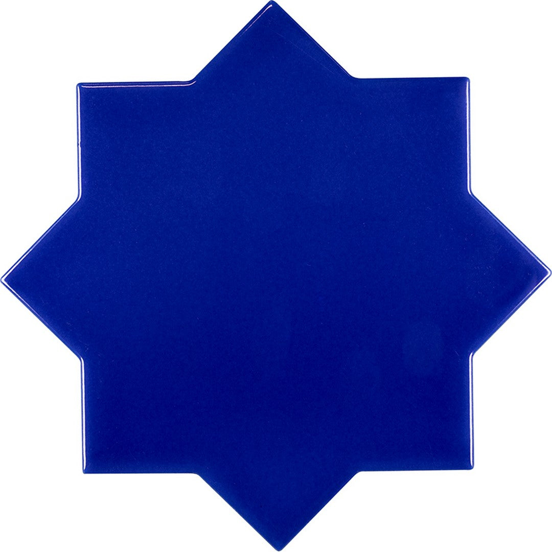 MiR Moorish 5" x 5" Pressed Glossy Ceramic Star Tile