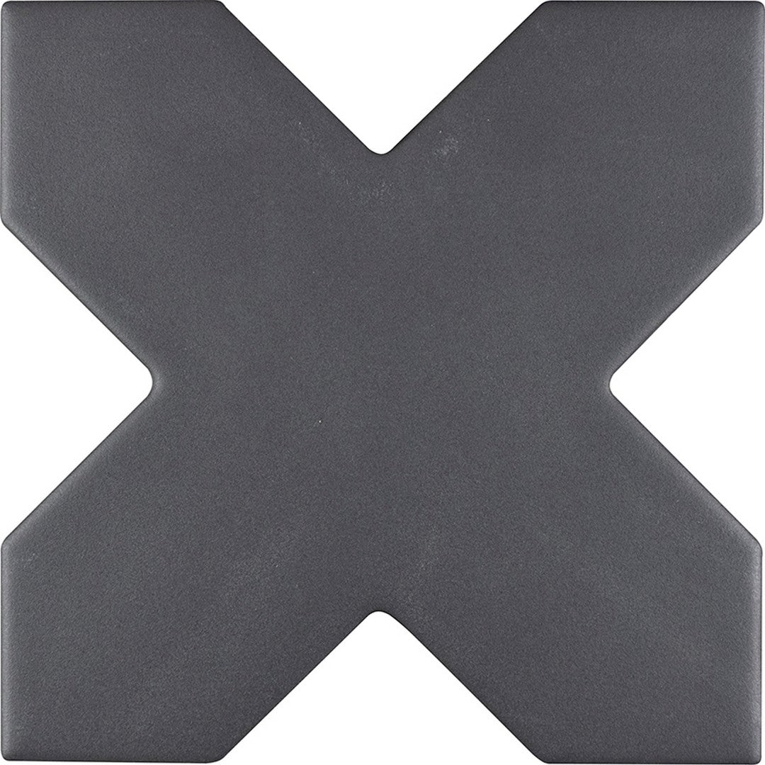 MiR Moorish 5" x 5" Pressed Matte Ceramic Cross Tile
