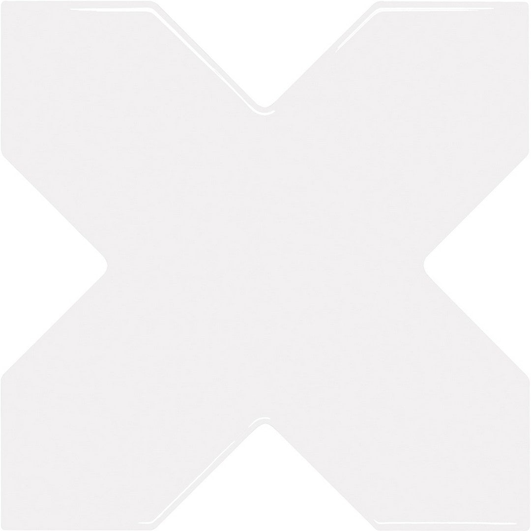 MiR Moorish 5" x 5" Pressed Glossy Ceramic Cross Tile