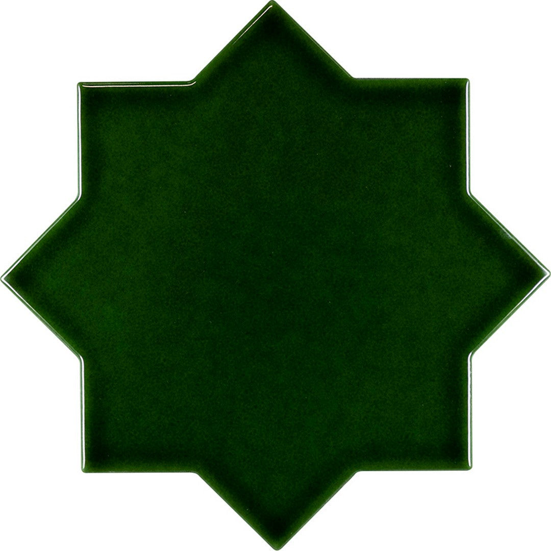 MiR Moorish 5" x 5" Pressed Glossy Ceramic Star Tile