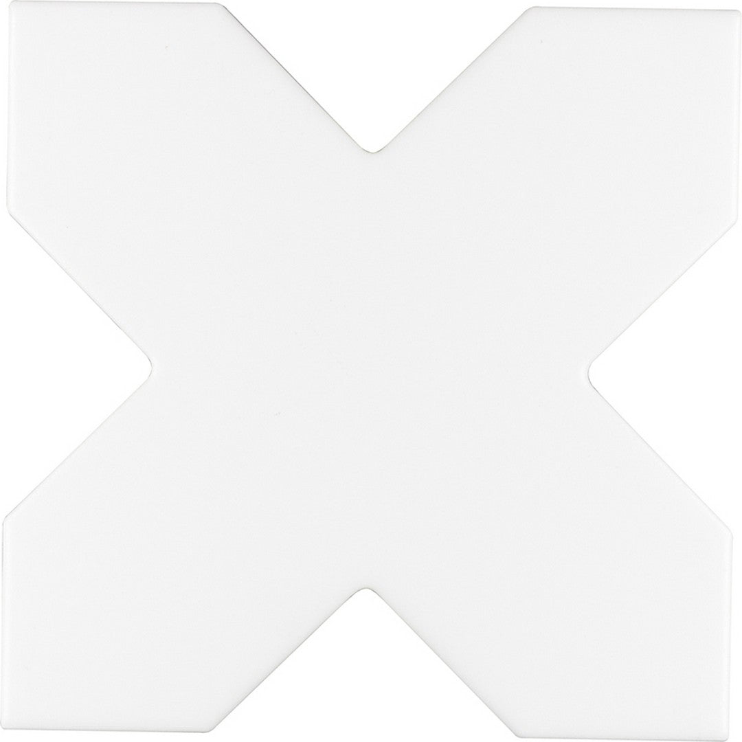 MiR Moorish 5" x 5" Pressed Matte Ceramic Cross Tile