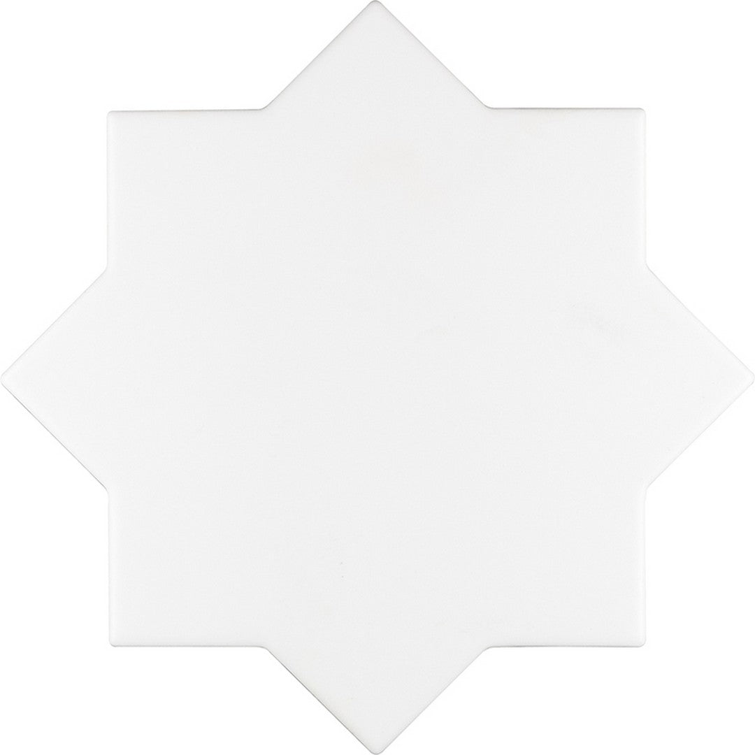MiR Moorish 5" x 5" Pressed Matte Ceramic Star Tile