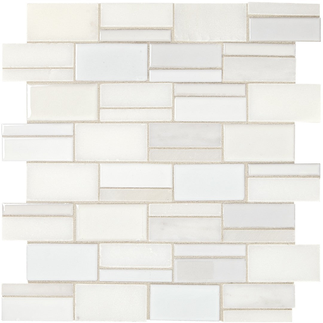 Marazzi Midpark 12" x 14" Matte Natural Stone 3" Random Rectangle Mosaic