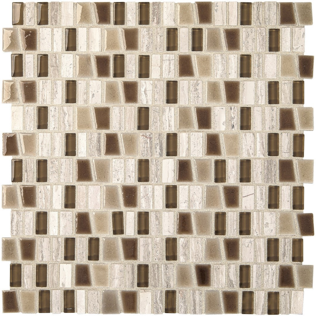 Marazzi Midpark 12" x 12" Matte Natural Stone 1" Random Trapezoid Mosaic