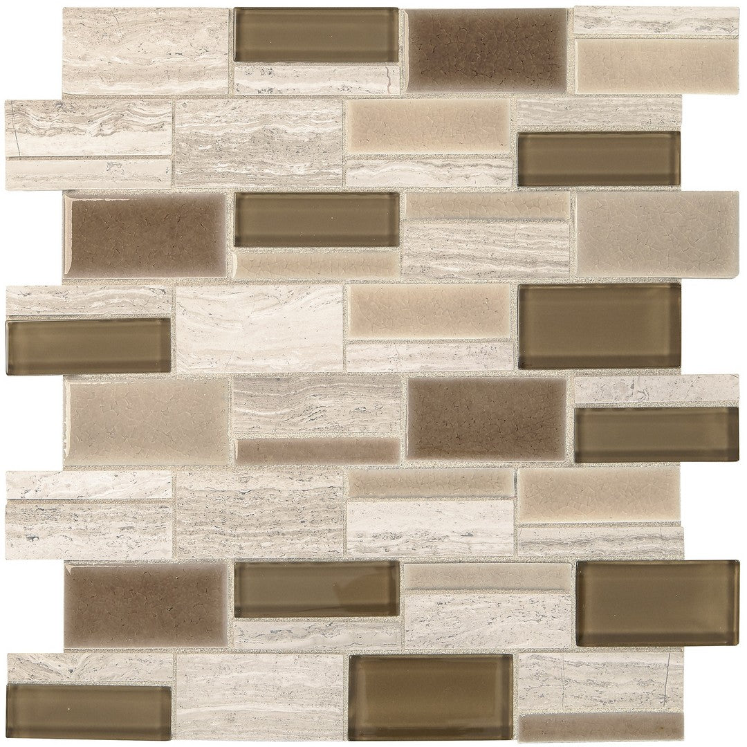 Marazzi Midpark 12" x 14" Matte Natural Stone 3" Random Rectangle Mosaic