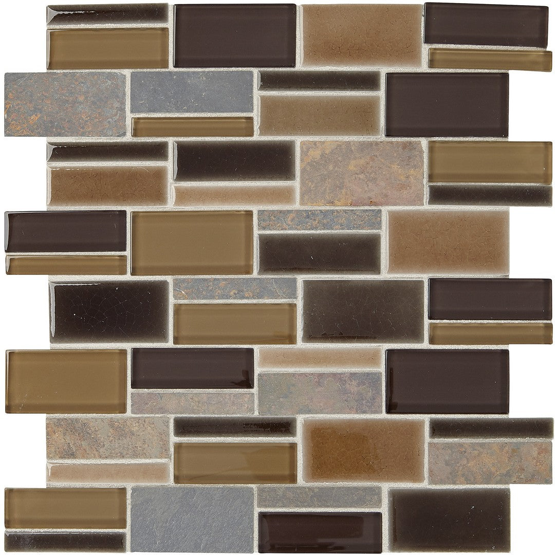 Marazzi Midpark 12" x 14" Matte Natural Stone 3" Random Rectangle Mosaic