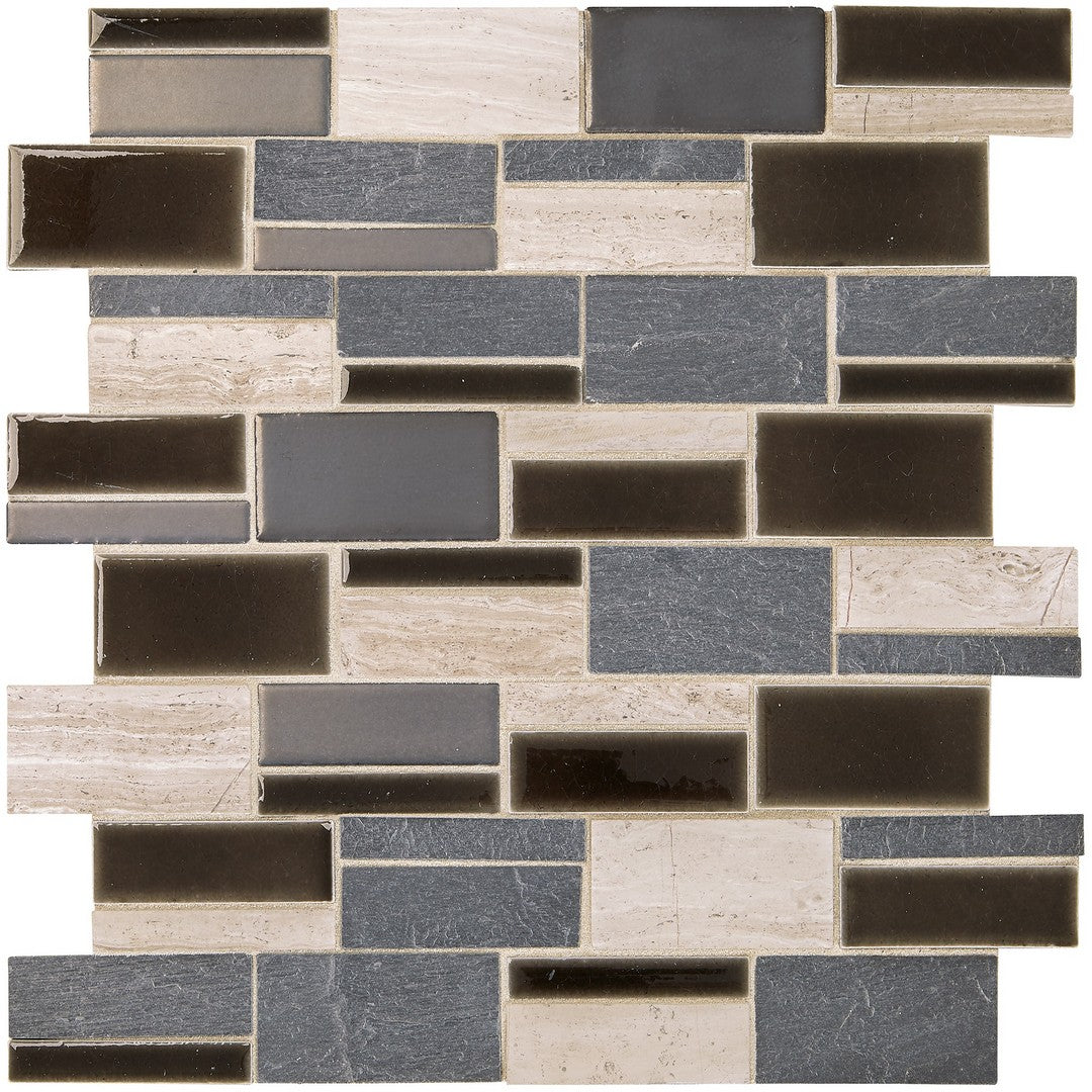 Marazzi Midpark 12" x 14" Matte Natural Stone 3" Random Rectangle Mosaic