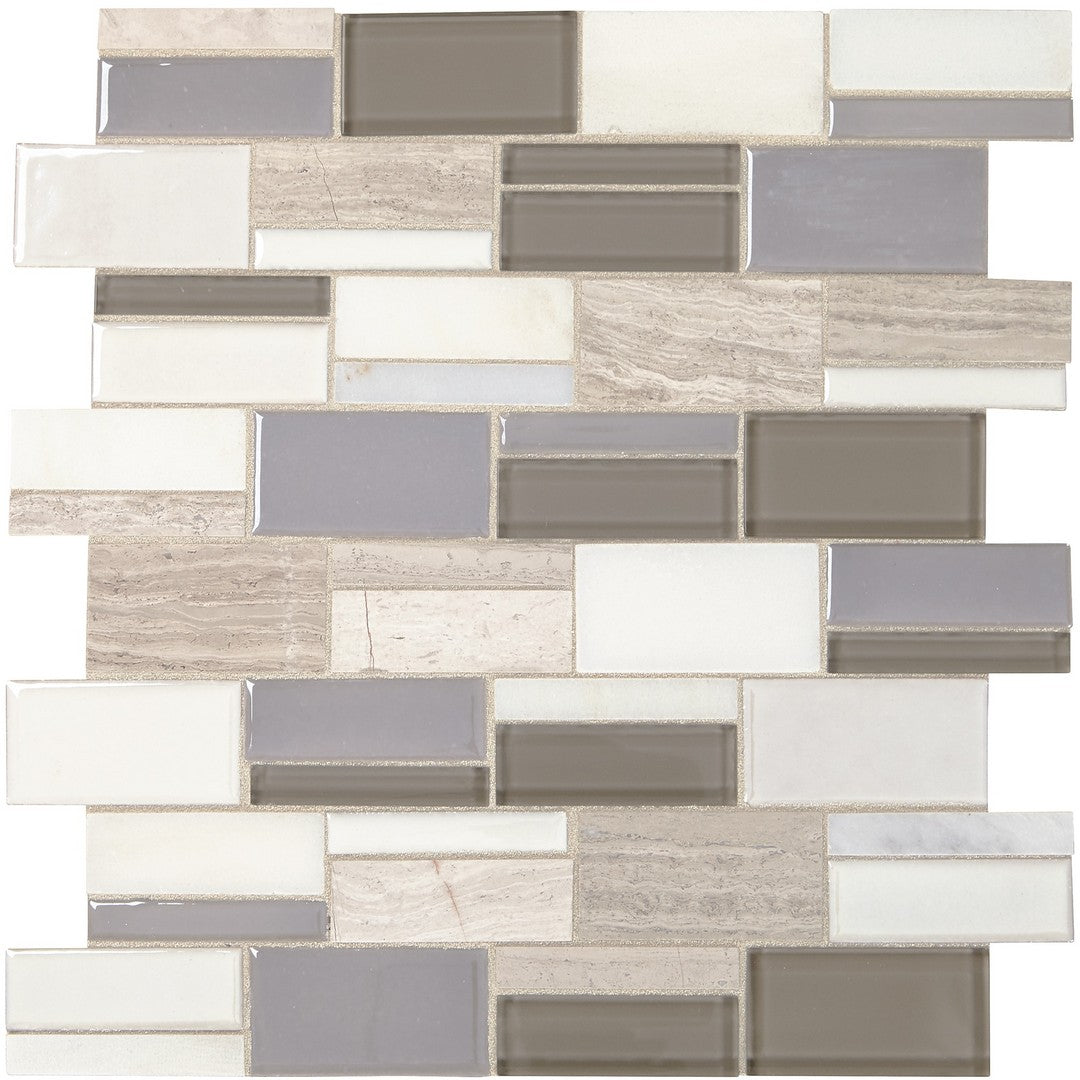 Marazzi Midpark 12" x 14" Matte Natural Stone 3" Random Rectangle Mosaic