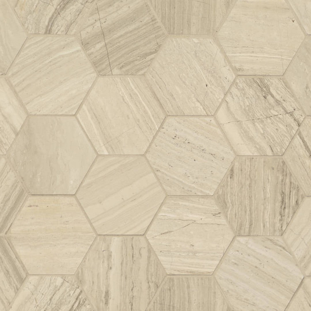 Bedrosians Marble 10.5" x 12" Honed Hex 3" Mosaic
