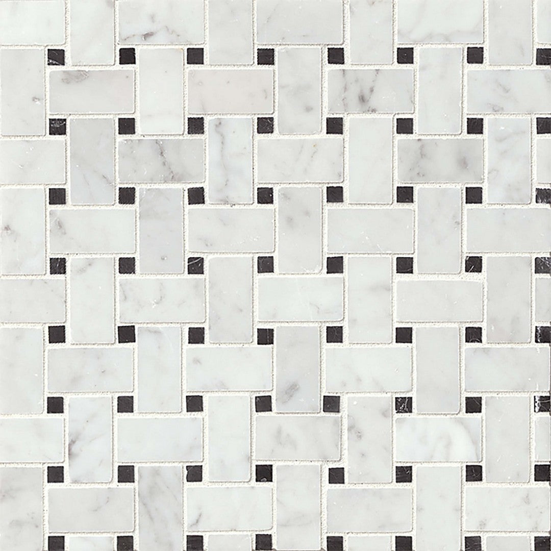 Bedrosians Marble Aurora 12" x 12" Basket Weave Mosaic
