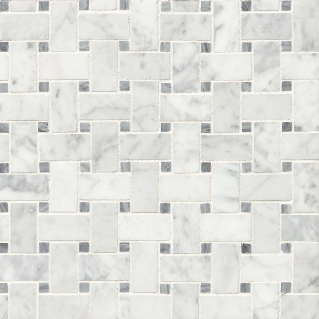 Bedrosians Marble Essex 12" x 12" Basket Weave Mosaic