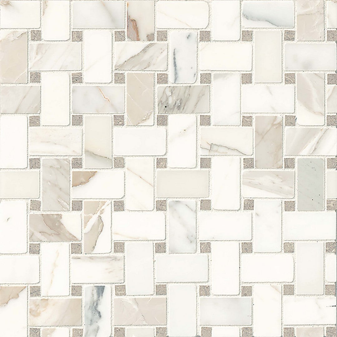 Bedrosians Marble Hillcrest 12" x 12" Basket Weave Mosaic