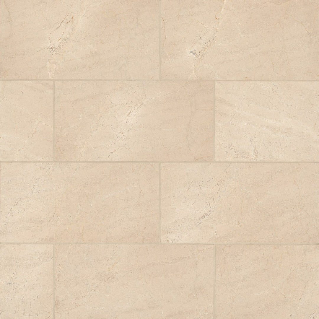 Bedrosians Marble Crema Marfil Select 12" x 24" Polished Wall Tile