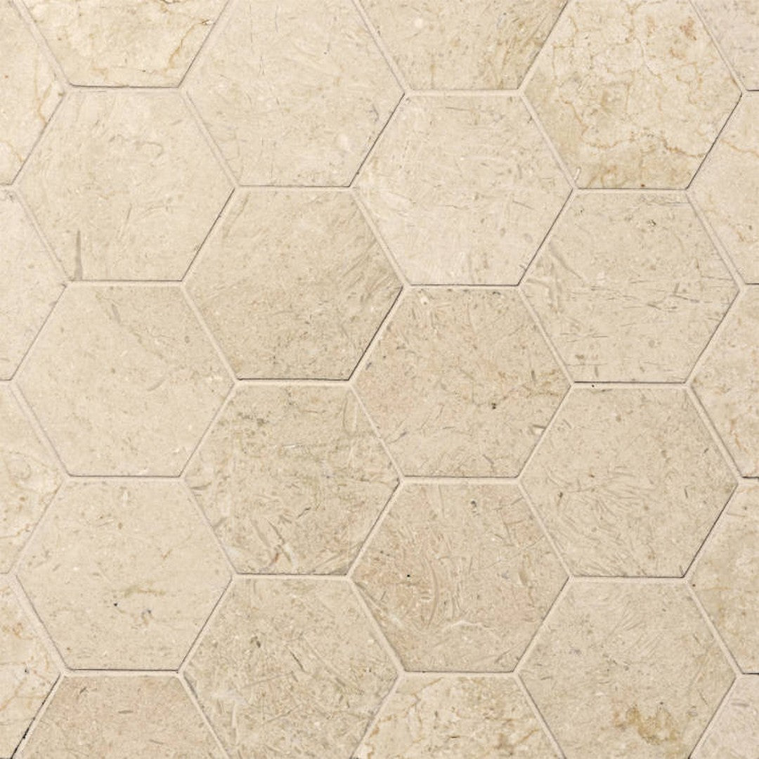 Bedrosians Marble 10.5" x 12" Honed Hex 3" Mosaic